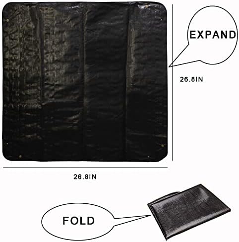 BIUWING 2PCS Indoor Plant Transplanting Repotting Mat Foldable Garden Work Cloth Waterproof Thicken Gardening Mat, Black (26.8" x 26.8")