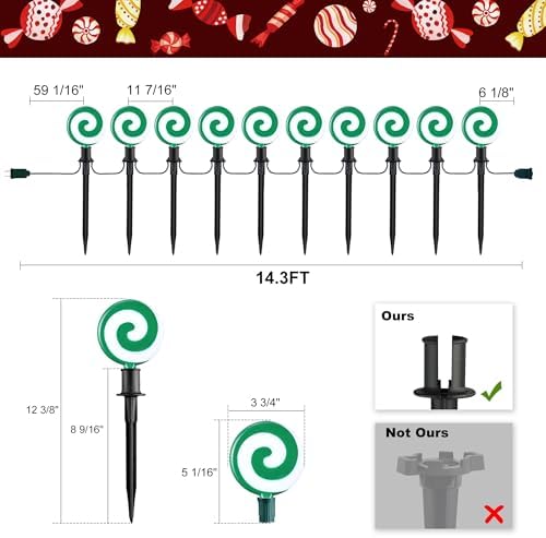 Ultimate Unicorn Christmas Decoration Lollipop Pathway Lights Green