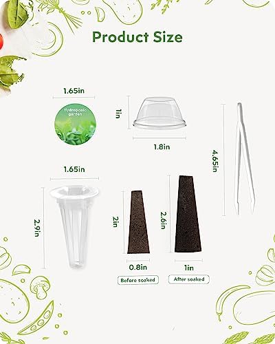 URUQ 140pcs Hydroponic Pods Kit Compatible with AeroGarden & Most Brands
