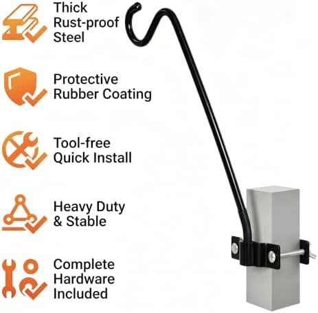 Deck Railing Hook for Hanging Flower Baskets Wind Chimes Planters