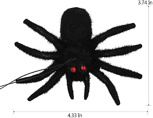 Halloween Hanging Spiders - Realistic Hairy Decorations for Party and Haunted House, 12 Pack