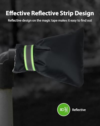 Outdoor Faucet Covers for Winter Freeze Protection, Kanosan 8.3"H X 6.7"W Thickened Reflective Outside Spigots Covers Hose Bib Insulated Sock for Winter Cold Weather, 6 Pack Black