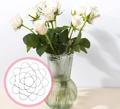 Flower Arrangement Holder, 3 Pcs Floral Grid Stainless Steel Flower Frog Wire Arranger Twist Flowers Arrangements Supplies Floral Cage for Vase Bouquet Plant Fixation DIY Home Decor (Silver)