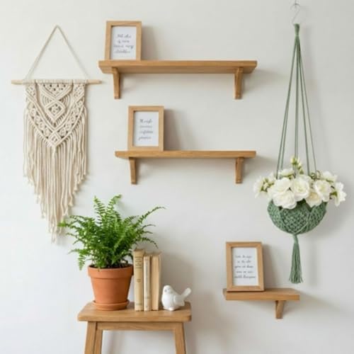 Shappy 1 Pack Boho Macrame Plant Hanger for Indoor