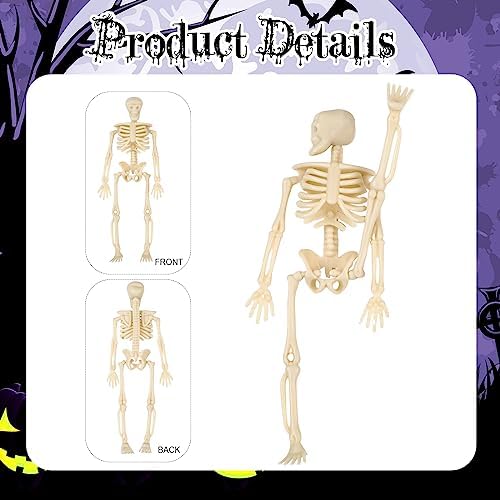 Sintuff 40 Pcs Halloween Skeleton Decor Plastic Mini Skull Figurines