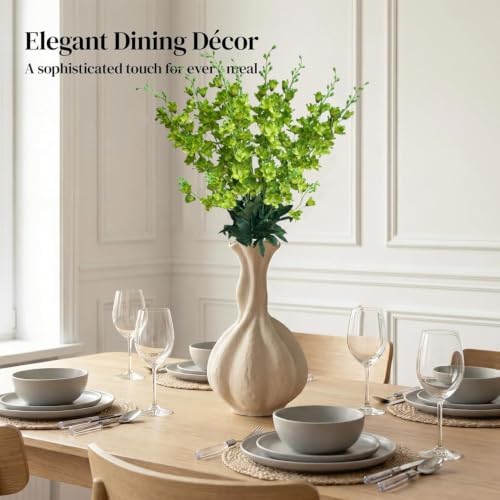 8 pcs Green Delphinium Artificial Flowers, 34.25'' Larkspur Artificial Flowers Silk Fake Flowers Long stem Faux Flowers for Tall Vase Home Wedding Garden Table Decor (Green)