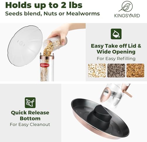 Kingsyard 6-Port Tube Bird Feeder for Outdoors Hanging