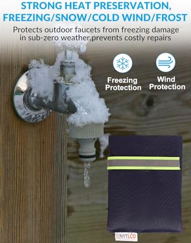 4Pack Outdoor Faucet Covers for Winter, 8.3" H x 6.7" W Outside Hose Bib Covers Protector Spigot Covers Insulated Winter Waterproof Freeze Protection Pipe Covers Socks Protector
