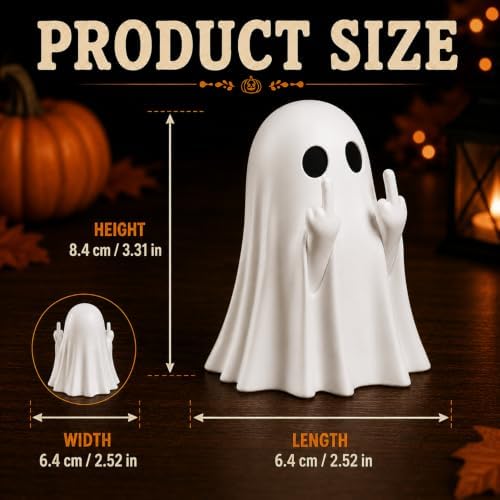 Halloween Ghost Figurine, Funny Halloween Decorations Indoor, Coffee Table Centerpieces Shelf Mantel Display,Farmhouse Tiered Tray Decor, Spooky Home Decorations
