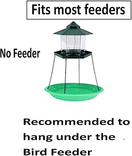 Green Multi-Purpose Bird Seed Catcher & Platform Feeder - Hanging Tray with Seed Hoop
