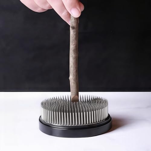 Flower Frog Stainless Steel Japanese Ikebana Pin Frog Floral Arrangement Holder Kenzan Flower Vase Round Metal Flower Arranger Tool (2.76inch / 70mm)