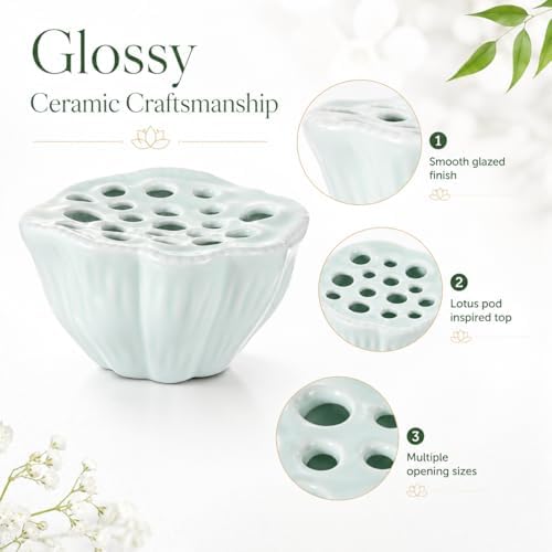 Ceramic Lotus Pod Ikebana Vase, Lotus Pod Flower Arrangement Vase, Floral Frog Pot, Ikebana Stem Holder, Decorative Flower Frog, Floral Arrangement Bowl, Ceramic Kenzan