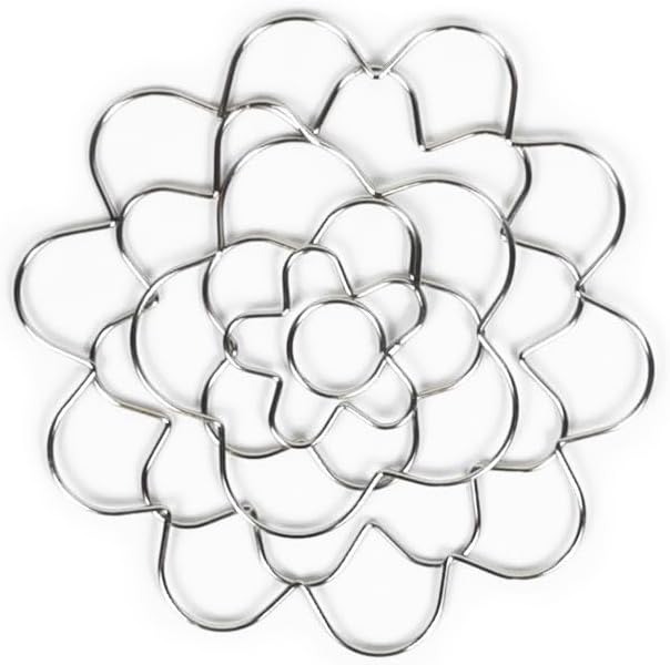 Stainless Steel Floral Grid Organizer, 2025 New Flower Arrangement Holder, Floral Grid Reuseable Flower Frog Wire Arranger Twist for Vase Floral Stems Bouquets Plant Fixation Sliver (Sliver-4in)