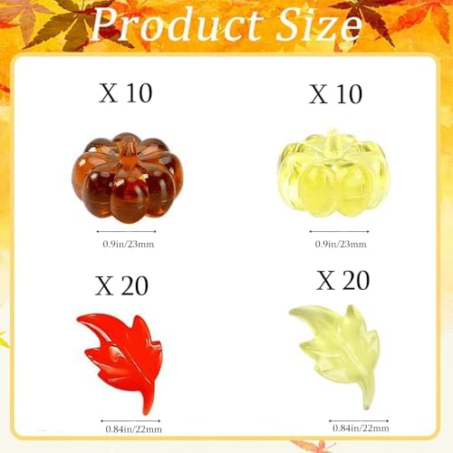 206 Pcs Fall Vases Filler Set Faux Acrylic Pumpkin Leaves for Vases Filler Fall Centerpiece for Thanksgiving Fall
