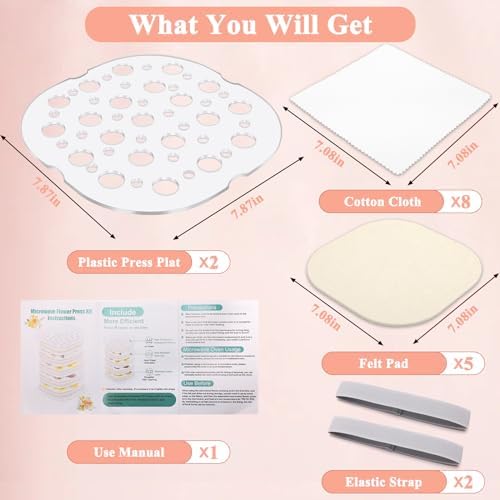 Catcan Microwave Flower Press Kit, 4 Layers Drying Pressing Kit, 8 x 8 inch