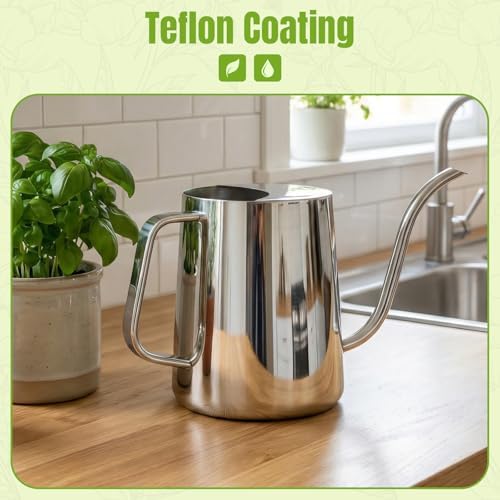Plant Watering Can, 304 Stainless Steel Watering Can Indoor, 34 oz