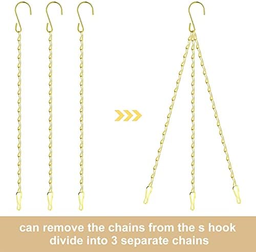 RIFNY Plant Chain for Hanging Plants, 20 Inch Hanging Basket Chain, Gold