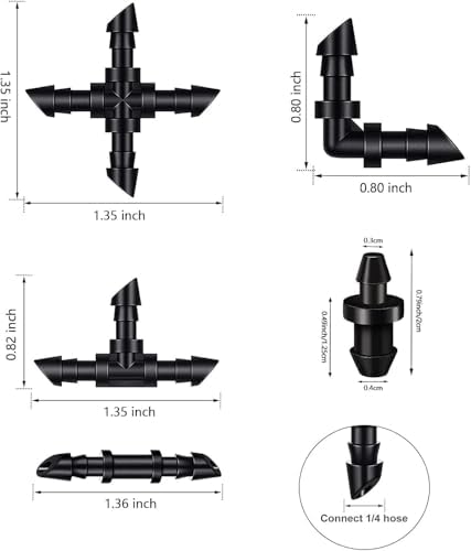 400 Pieces Drip Irrigation 1/4" Barbed Tubing End Plugs,Barbed Connectors End Cap for Drip or Sprinkler Systems