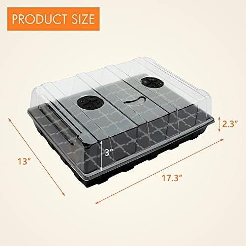 Gardzen 5 Pack Seed Starter Trays with Vented Domes 350 Cell