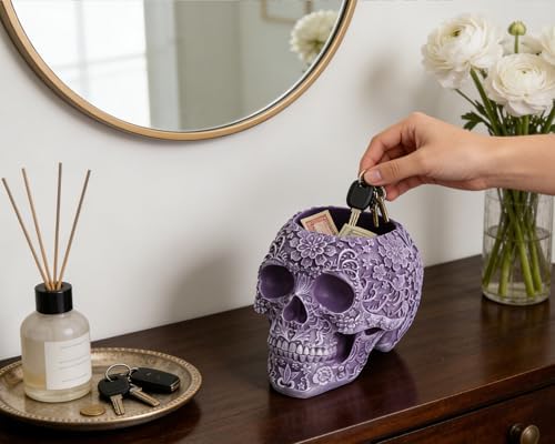 Purple Skull Decorative Bowl Gothic Gifts