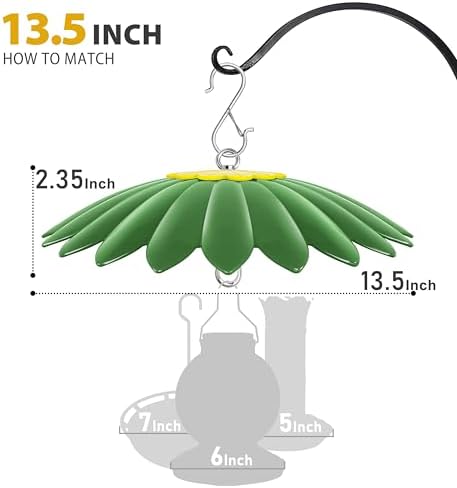 13.5 inch Bird Feeder Rain Guard,Hummingbird Feeder Shade Dome Cover,Umbrella Cover for Bird House for Outdoor,Squirrel Guard(Green) 2 Pack