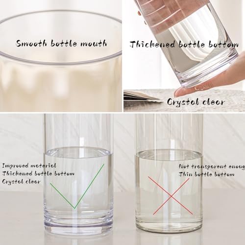 Clear Acrylic Cylinder Vase 3, Tall Cylinder Hurricane Plastic Vase