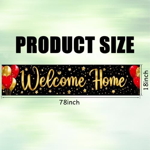 Nuxovilar Welcome Home Banner with Balloon Design 78.7"x17.7"