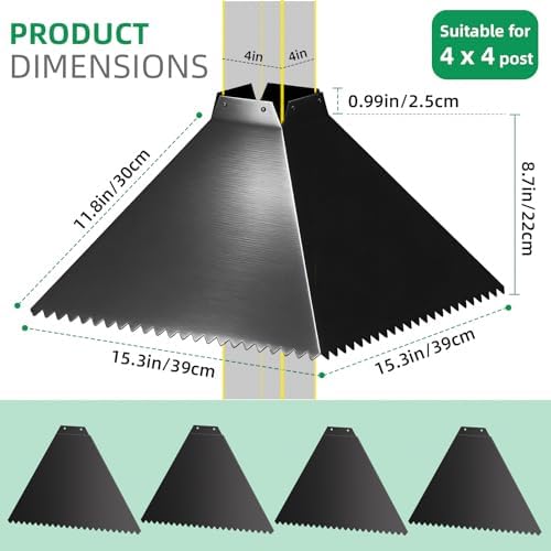 MIXXIDEA Metal Squirrel Baffle for Bird Feeder Pole, Pole Mount Bird House Guard, Squirrel Baffle for 4x4 Post (Black)