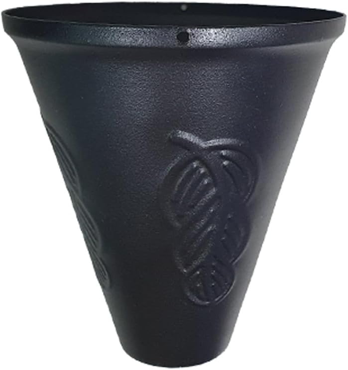 8.5FT Cone Iron Rain Chain for Gutters and Rain Barrel+Adapter, Black | Rain Chains for Downspout, Rust-Prevent Plated