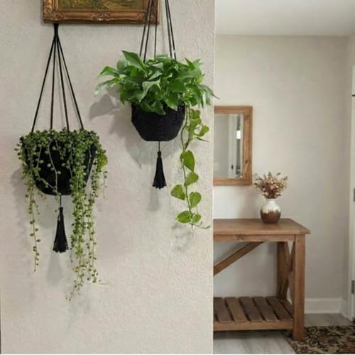 Shappy 1 Pack Boho Macrame Plant Hanger for Indoor