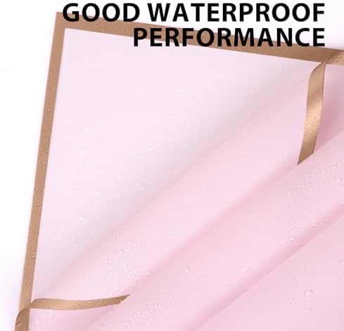 20 Sheet Flower Wrapping Paper-Waterproof Bouquet Paper (Pastel pink)
