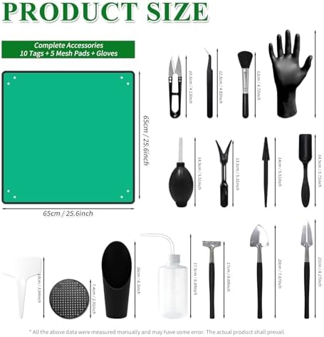 Gute 30Pcs Mini Succulent Tools Set,Plant Care Kit w/Repotting Mat