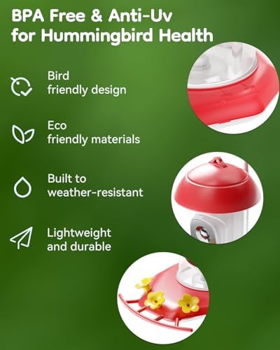 Solar Hummingbird Feeder with Camera for Outdoors, 2K Smart AI Video