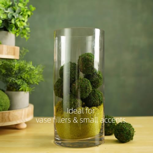 BYHER Natural Green Moss Decorative Ball,Handmade (2"-Set of 12)