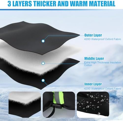 Outdoor Faucet Covers for Winter Freeze Protection, 35" x 15" Outside Spigot Cover, Reusable Waterproof Hose Bib Covers, Reflective Pipe Insulation Wrap with Thicker 420D Oxford Fabric