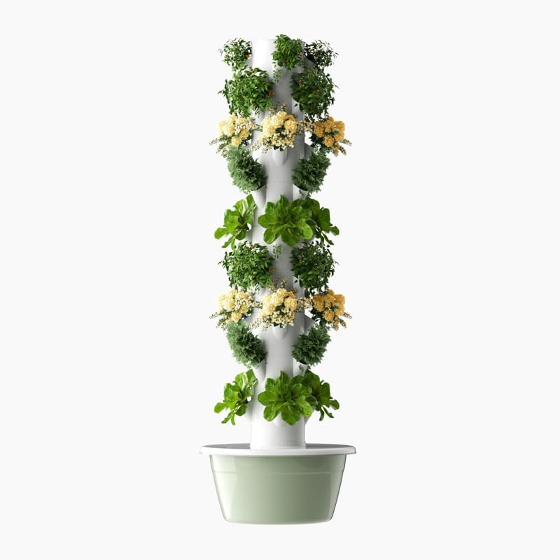 Vertical Hydroponic Grow Tower Aeroponic Tower for Fruits and Vegetables 9 Layer 36 Pots Planter with Water Tank and
