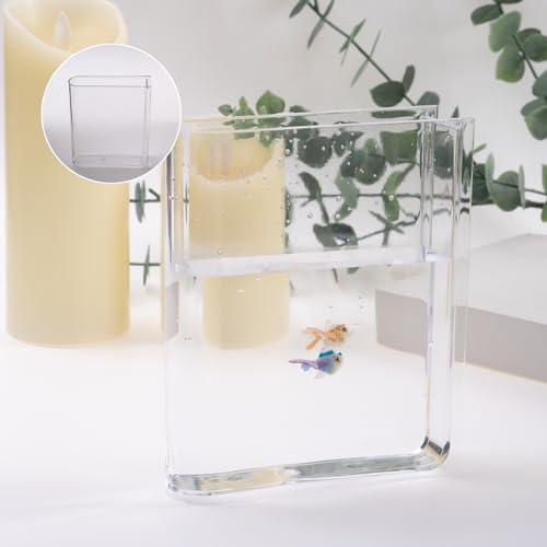 Wordless Clear Acrylic Book-Shaped Flower Vase Desk Bookshelf Decor