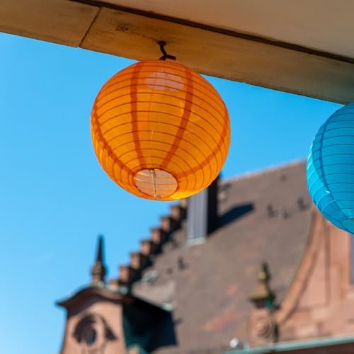 Round Paper Lanterns Decorative Hanging Paper Lanterns Chinese Lanterns Japanese Lanterns Hanging for Birthday Wedding Halloween Baby Bridal Shower Fall Home Decor(Orange)