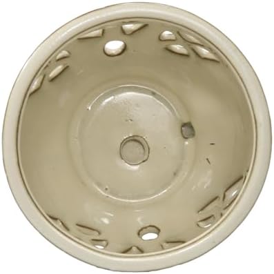 W&W Orchid Pot with Holes and Saucer for Repotting and Better Grow, Cream White, 6.5"