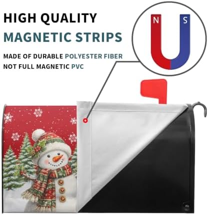 Christmas Snowman Mailbox Cover Magnetic Standard Size 21" X 18"