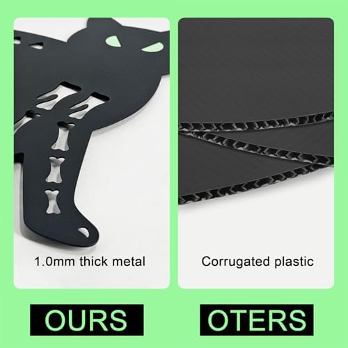 Outdoor Halloween Decorations,Metal Black Cat Silhouette Yard Garden Stakes