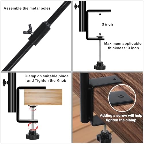 FEED GARDEN [Upgrade Version 2 Pack Bird Feeder Hanger Adjustable 43 Inch Deck Hooks for Railing 360 Degree Swivel Heavy Duty Hanging Hooks for Bird Feeders Wind Chimes