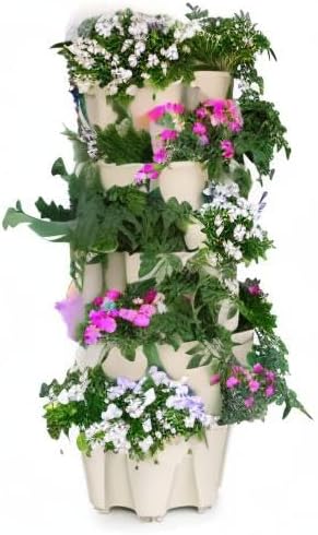 Patented Large 5 Tier Vertical Garden Planter with Patented Internal Watering System Great for Growing a Variety of
