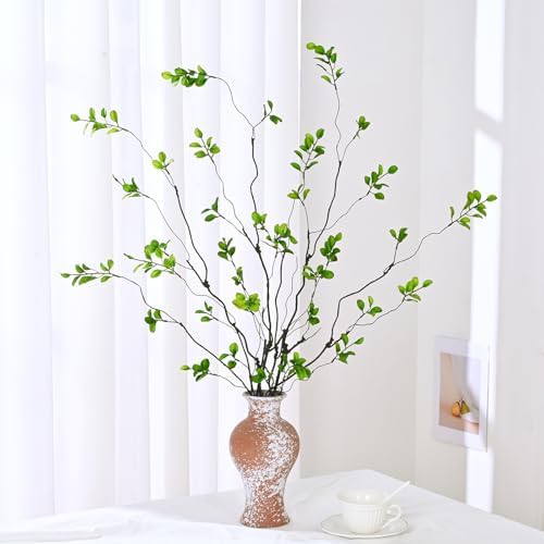4 Pcs Artificial Ficus Branches for Vase Faux Eucalyptus Stems Branches