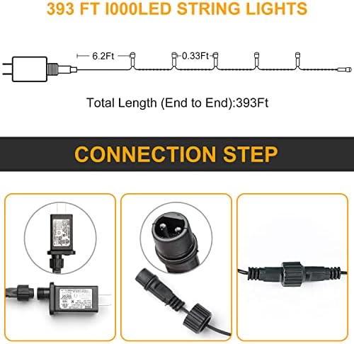 HAILI XMGQ 1000Led Christmas Lights Outdoor, 11 Lighting Modes Waterproof