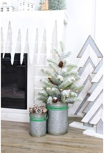 AuldHome Design Pine Cone Picks (6-Pack); Frosted Evergreen Christmas Decor Floral Stems for Wreaths, Vases and Holiday Arrangements