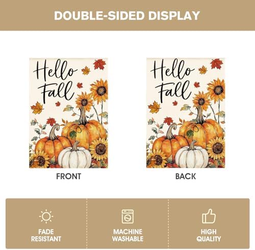 AVOIN colorlife Pumpkins Hello Fall House Flag 28x40 Inch Outside