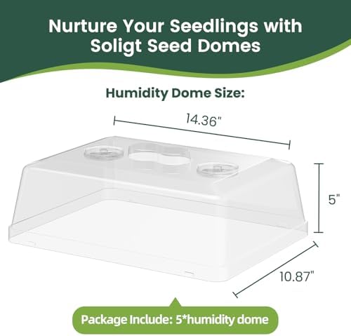 5 Pack 5" High Humidity Domes for SOLIGT 14*10.8*2.3" Seed Starting Trays
