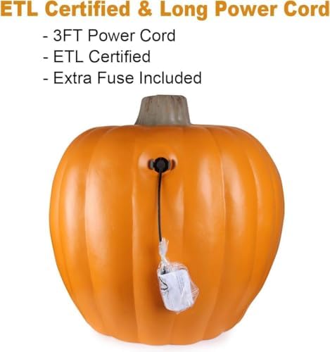 20" Jack-O-Lantern Halloween Plastic Pumpkin Lantern Jack o Lanterns Lighted Pumpkin Decorations with LED Bulb for Indoor/Outdoor Decoration