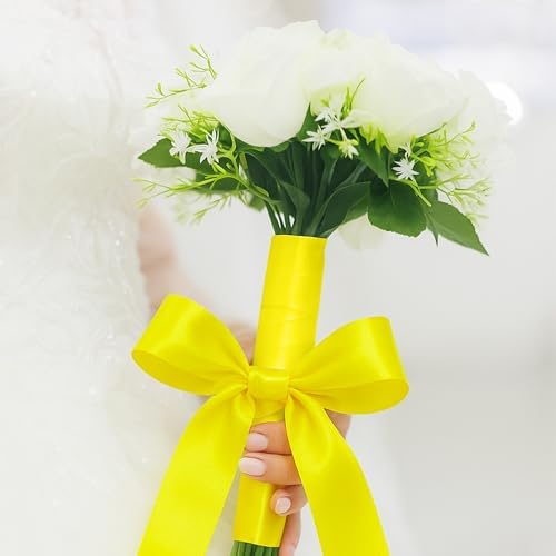 1 1/2 in 30 Yards Lemon Yellow Ribbon for Gift Wrapping Birthday Holiday